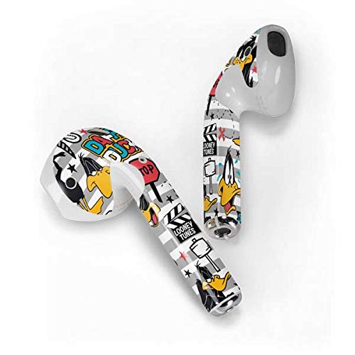 Skinit Decal Audio Skin Compatible with Apple AirPods - Officially Licensed Looney Tunes Daffy Duck Striped Patches Design
