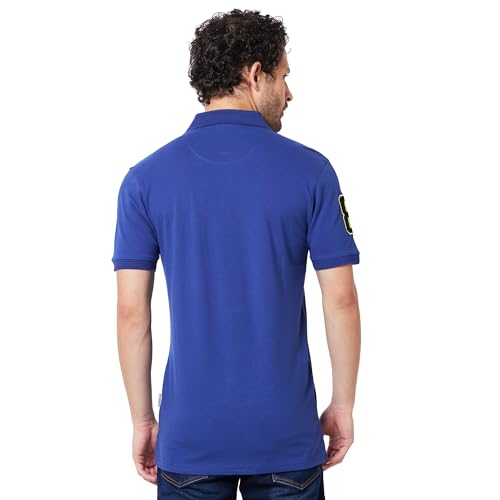 Image of Giordano Men's Slim Fit Solid Polo Collar Short Sleeves Regular Length Button Closure Cotton Polo T-Shirt