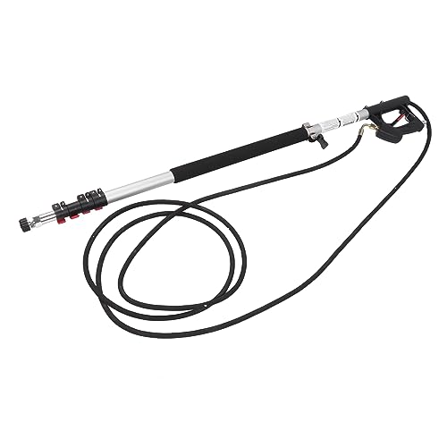 Pressure Washer Extension Wand, 35.4Inch 5 Section Telescoping Extension Wand, with Spray Nozzle Tip, for Cleaning Soffits Fascia Boards Ledges Drains
