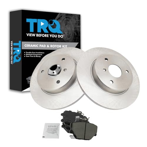 TRQ Front Brake Pad & Rotor Kit Brake Pads Brake Rotor Ceramic Solid Compatible with 2008-2016 Smart Fortwo