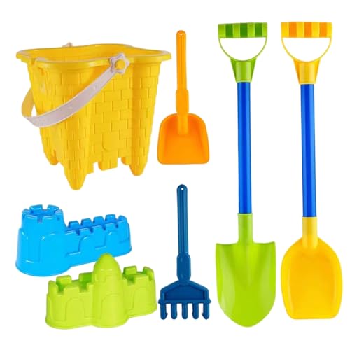 BeVistoso Kit de Construction de château Sable, Jouets Sable Comprenant des pelles à Seau, moules château, Jouets Plage Portables pour Filles et garçons