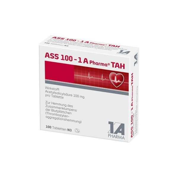 ASS 100 mg - 1 A Pharma TAH Tabletten, 100 St. Tabletten