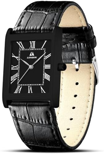 Herren Uhr Armbanduhr Herren Wasserdichte Analoge Quarz Uhren für Männer | Retro Designeruhr Lederband Zifferblatt mit römischen Ziffern