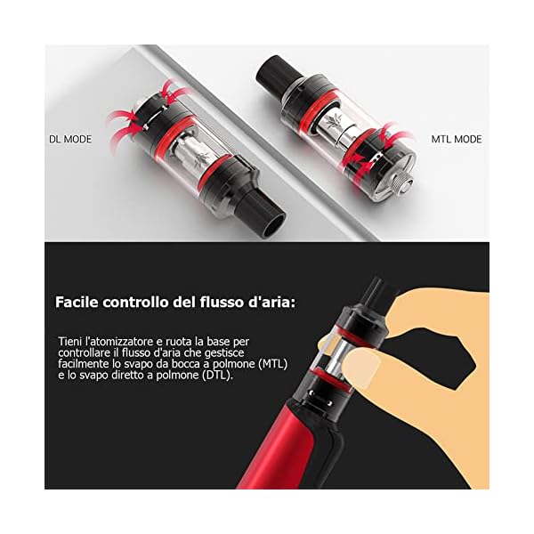 VAPTIO Cosmo Kit 30W E-cigs Kit Cigarette électronique 1500mAh Batterie Vape Pen avec 2.0ml Tank 0.7ohm(C2) / 1.6ohm(C1), Sans E Liquide Sans Nicotine (Or Rose)