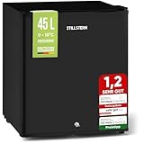 Stillstern Mini Kühlschrank E 45L mit Abtauautomatik, Schloss, Frostfach, Leise, Ideal für Küche, Büro, Schlafzimmer, Hotels und kleine Wohnungen Kühlschrank klein Minibar R600A Getränkekühlschrank