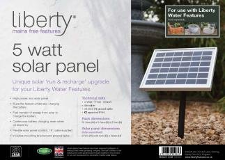 Blagdon5W Liberty Feature High Power Solar Panel Accessory for All Features