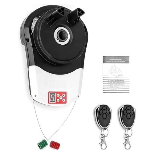 DWSSX Electric Garage Roller Door Opener Motor with 2 Remote, Auto Garage Roller Door Motor Gate Opener Roller Shutter Built-in Motor