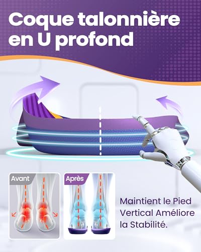 Semelle Voute Plantaire, QBK Semelle Pied Creux pour Les Douleur Au Talon, Épine Calcanéenne, Douleur Dorsale, Tendinite Tendon Achille, Efficace Anti-Fatigue, Confort S – vue 3