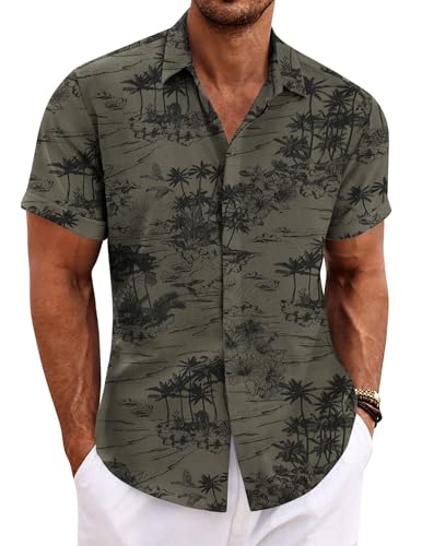 COOFANDY Men's Tropical Shirts Hawaiian Shirts Button...