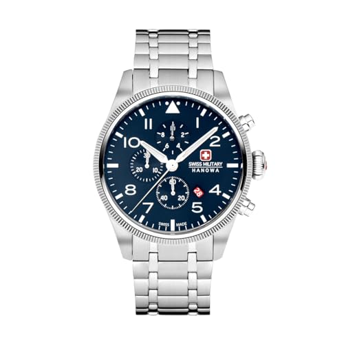 Swiss Military Hanowa SMWGI0000403 Thunderbolt Chrono - Reloj de Pulsera para Hombre con Correa de Acero Inoxidable, 10 ATM