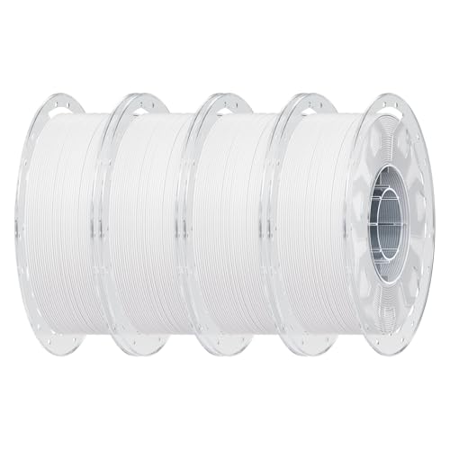 Image of Creality PLA Filament 1.75mm Bundle 4 kg, 3D Printer Filament Multicolor, Enhanced Toughness No Warp, Accuracy ±0.03mm Printing Filament (White 4-Pack)