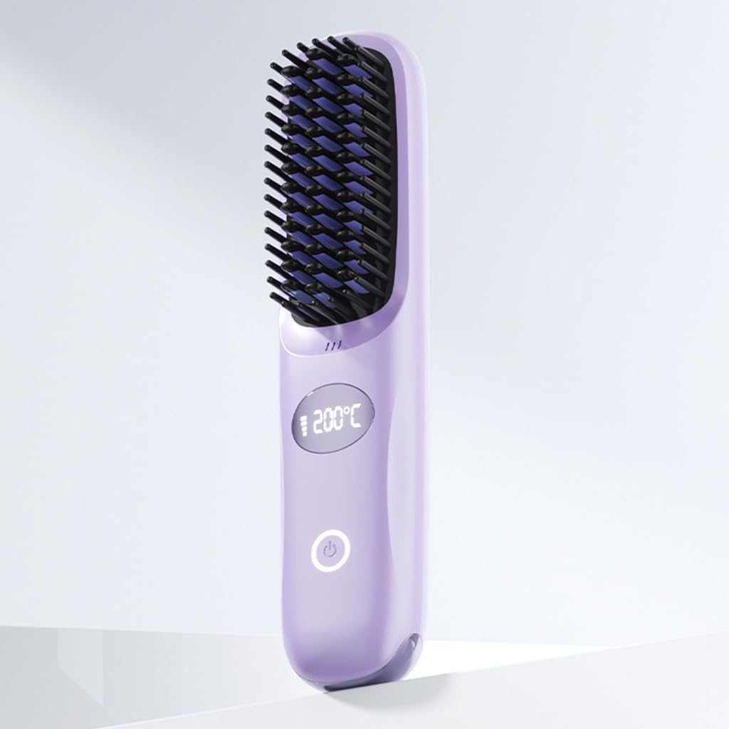 Rechargeable Ceramic Hair Styling Brush Cordless Operation Quick Heating For All Hair Types