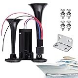 XUXLEKK Bocina de Coche 12 V, para Cualquier 12 V vehículos Lorrys Camiones Trenes Barcos Coches