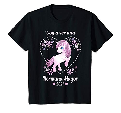 Niños Voy a ser una hermana mayor 2021 Unicornio Anuncia embarazo Camiseta