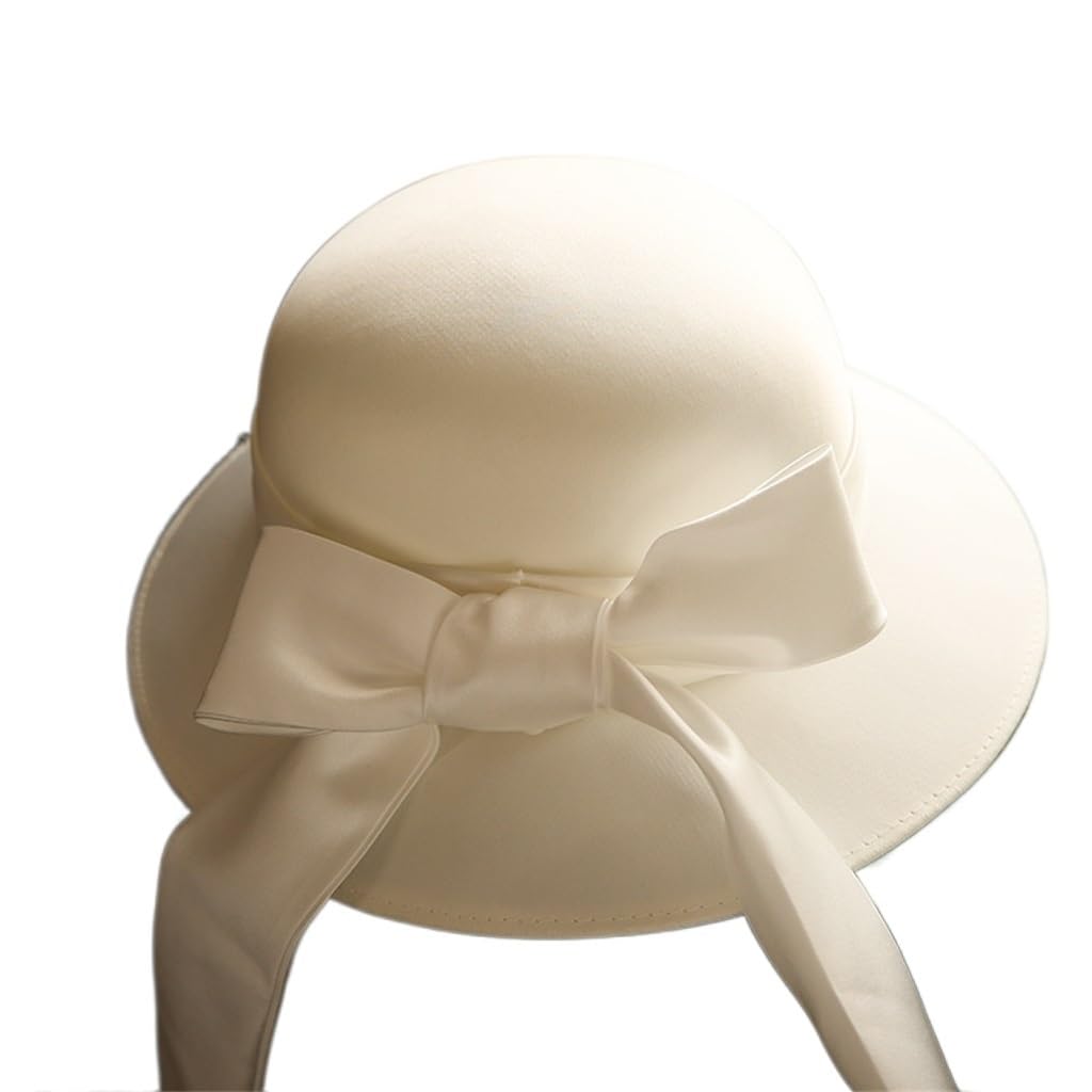 Chapeau de pecheur blanc en satin parfait pour vos journees de plage