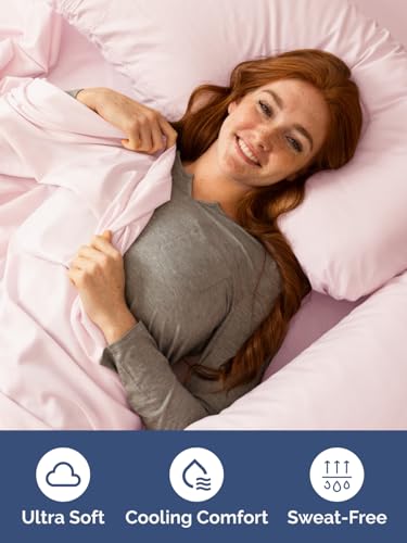 Image of Extra Deep Split King Fitted Sheet - Single Fitted Sheet - Lavender Pink | Easily Fits 18 inch to 24 inch Mattress, Soft, Wrinkle Free, Breathable & Comfy, Extra Deep Pockets Hotel Luxury Fitted Sheet