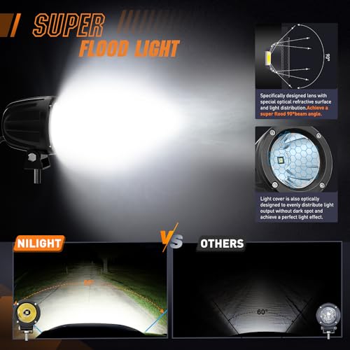 Image of Nilight 2 PCS 3 inch Spot Round LED Light Pods