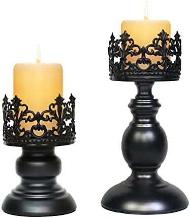 Black Iron Candle Holders Set Centerpieces Wedding Pillar Candle Holder Candlestick for Pillar Candle for Home Decorative