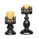 Black Iron Candle Holders Set Centerpieces Wedding Pillar Candle Holder Candlestick for Pillar Candl