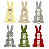 TGKEAIY 6 Pièces Pâques pour Cadeaux d'argent, Clip d'argent de Lapin de Pâques, Multicolore Feutrines Lapins pour de l'argent, Multicolore