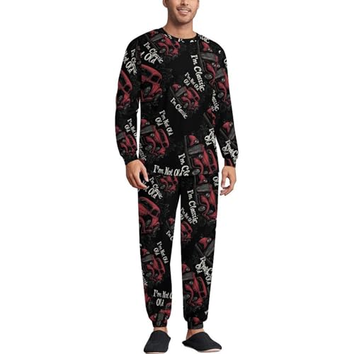 I'm Not Old I'm Classic Funny Car Pajama Set Long Sleeve Lounge Sets Sleepwear 2 Pjs Nightwear for Men Women