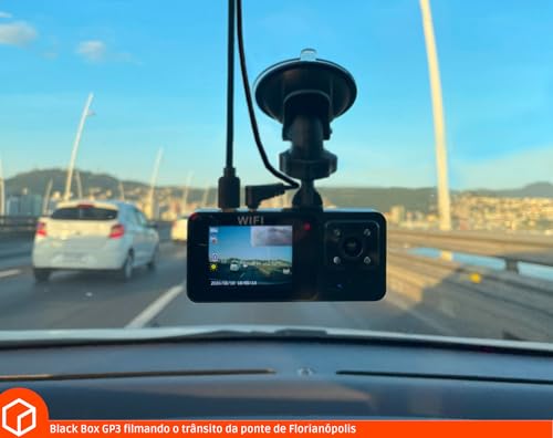 Black Box GP3 - Câmera Veicular, Wifi, Tripla (Frontal + Interna + Traseira), FULL HD, Visão Noturna