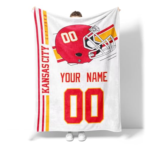 Image of Kansas Throw Blanket Custom Name and Number Personalized Gifts for Men and Women