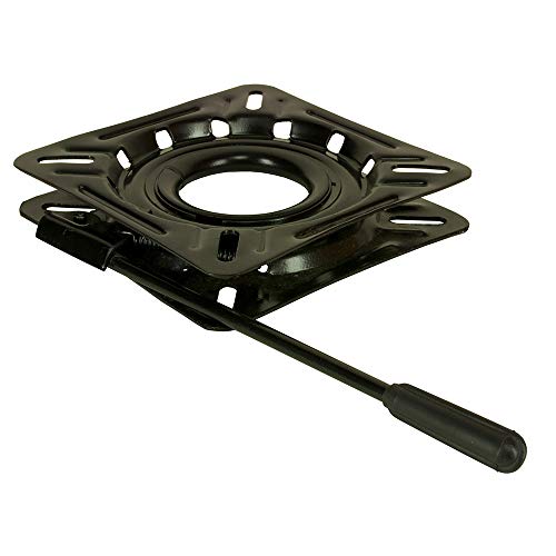 Springfield 1100018 Locking 12-Way Seat Swivel - 6.75" Square with 0° Tilt, Black E-Coat