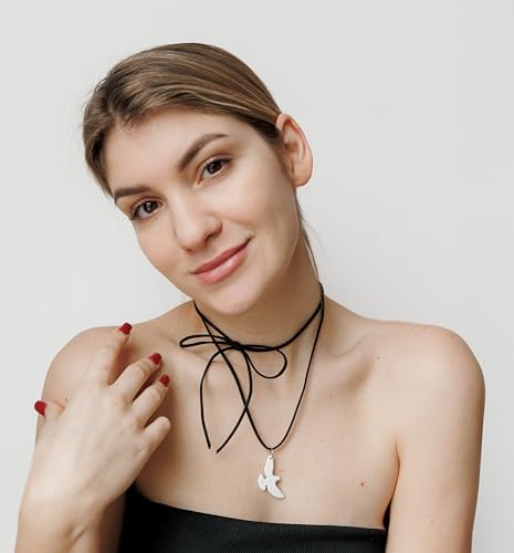 tinuka Christian Ceramic Dove Pendant – Religious Jewelry Gift for Teens & Women – Perfect for Memorial day, Baptism & Confirmation – Inspirational Layered Choker Ukrainian Necklace4