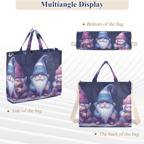 Bolso Tote de Pana Púrpura Oscuro para Mujer miniatura 6