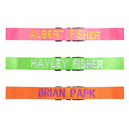 Personalized Luggage Strap Suitcase Safe Belt with Your Name/Text, Custom Travel Belt for Suitcase, 38'' - 70'', Embroidery Style