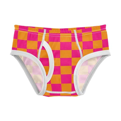 Pink and Orange Buffalo Checkered Toddler Boy's Underwear 2T