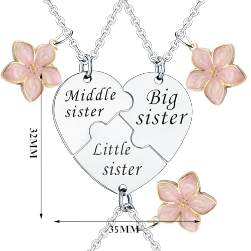 YEEQIN Sister Matching Necklaces - Big, Middle & Little Sister Gifts Set2