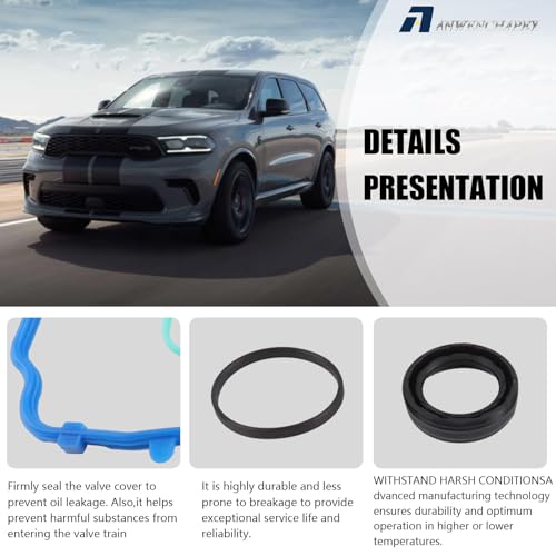 Image of Valve Cover Gasket Set Seal 5184596AE Intake Manifold Gasket MS97204 Compatible with Jeep Cherokee,2011-2020 3.6L Chrysler 200 300,Dodge Challenger Charger Journey,Replaces VS50805R