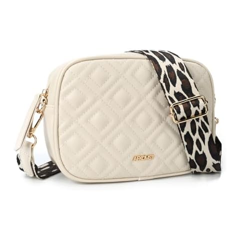Quilted Crossbody Purses for Women Small Cross Body Bag Vegan Leather Shoulder Handbags with Guitar Strap Cover