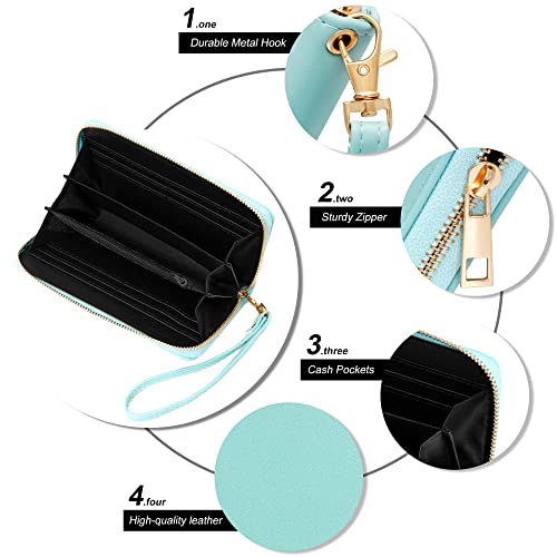 Image of VOCUS Womens Wristlet Wallet Zip Around Clutch Wallet Large RFID Blocking PU Leather Bifold with Phone Holder for Travel