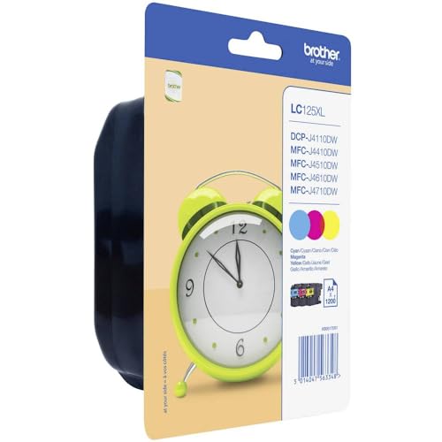 Pack LC-125XL cartouche d'encre Brother cyan magenta jaune pour imprimante DCP-J4110DW MFC-J4510DW