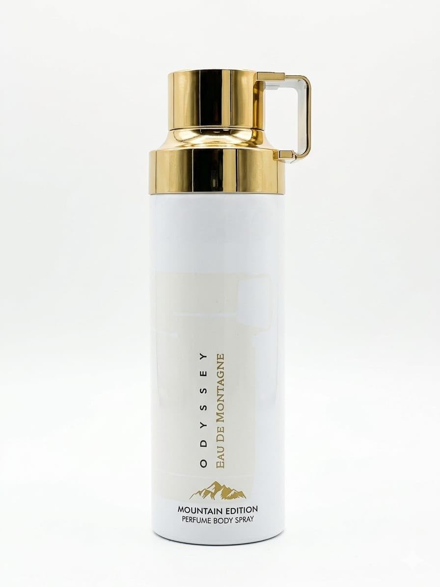 New Odyssey Eau De Montagne Mountain Edition Perfume Body Spray, White with Gold Finish-picture-26