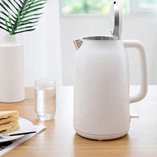 Hervidor eléctrico simple blanco 1.7L acero inoxidable miniatura 3