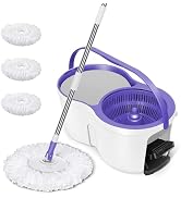 Amazon｜Masthome 回転モップ バケツセット フロアモップ 足踏み 絞り