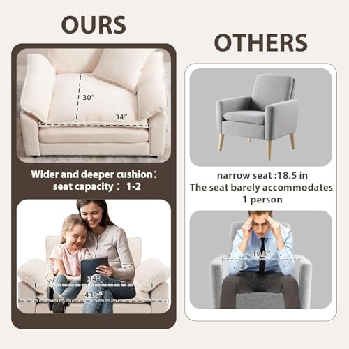 Sillón Oversize Chenille Beige miniatura 5