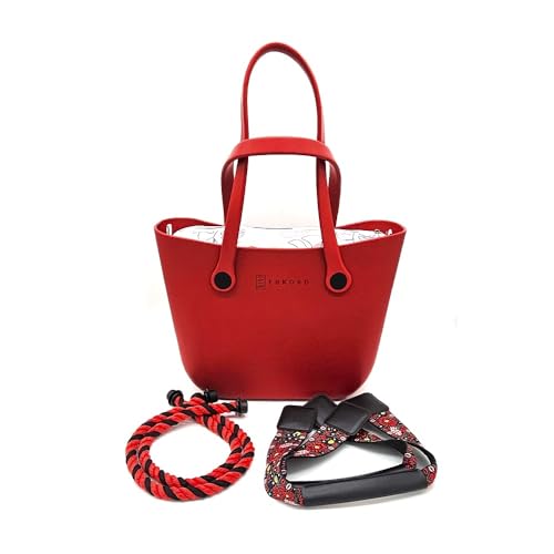 Image of Rubber tote bag for women lightweight | EVA beach bag waterproof | Inner bag |Three pairs of handles