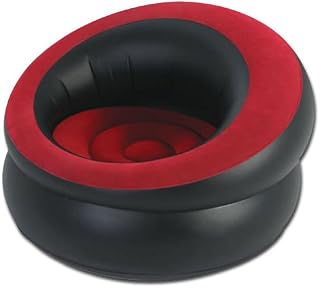 Indoor & Outdoor Single Flocked Inflatable Air Blow Up Pod, Camping, Gaming, Festival Sun Lounger Sofa Chair Seat with Repair Kit
