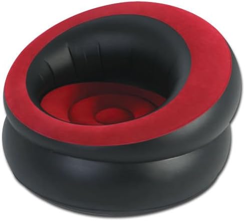 Indoor & Outdoor Single Flocked Inflatable Air Blow Up Pod, Camping, Gaming, Festival Sun Lounger Sofa Chair Seat with Repair Kit