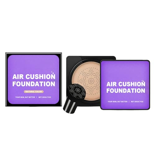 Crema CC de Base de Colchón de Aire de Cabeza de Hongo, Crema BB de Cobertura Completa Hidratante Natural, Maquillaje Impecable de Control de Aceite Impermeable, Base de Colchón de Aire de Mujer