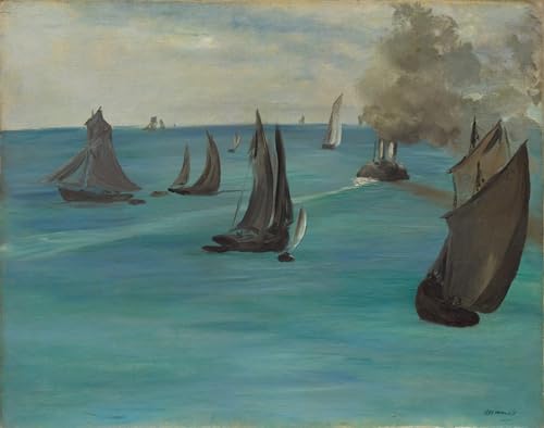 Toile vue mer temps calme Manet pour décoration salon 60x90