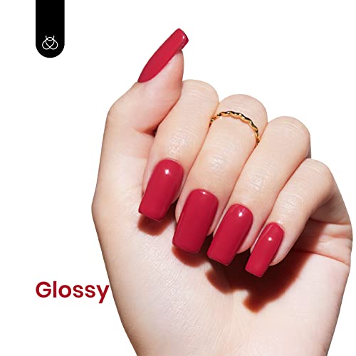 Image of Beetles Red Gel Nail Polish - Cherry Mocha, 15ML Burgundy Red Gel Nail Polish, Soak Off Holiday Nails Art Manicure Salon DIY Design UV Nails Lamp Needed