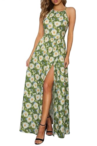 Image of KILIG Women's Summer Floral Beach Flowy Split Maxi Long Dresses