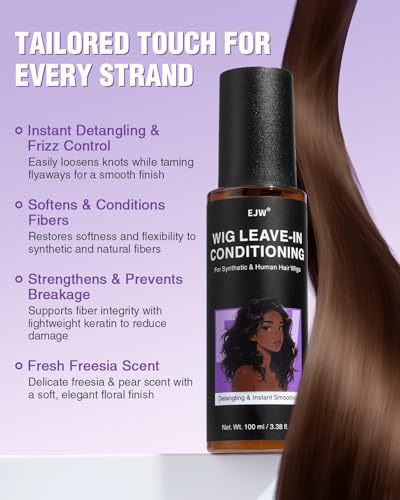 EJW Wig Spray for Synthetic & Human Hair, Leave-In Conditioner, 3.38 Fl Oz Alternate view