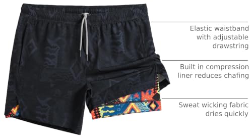 Image of maamgic Mens 5 inch Gym Running Shorts for Men 2 in 1 Quick Dry Workout Athletic Shorts